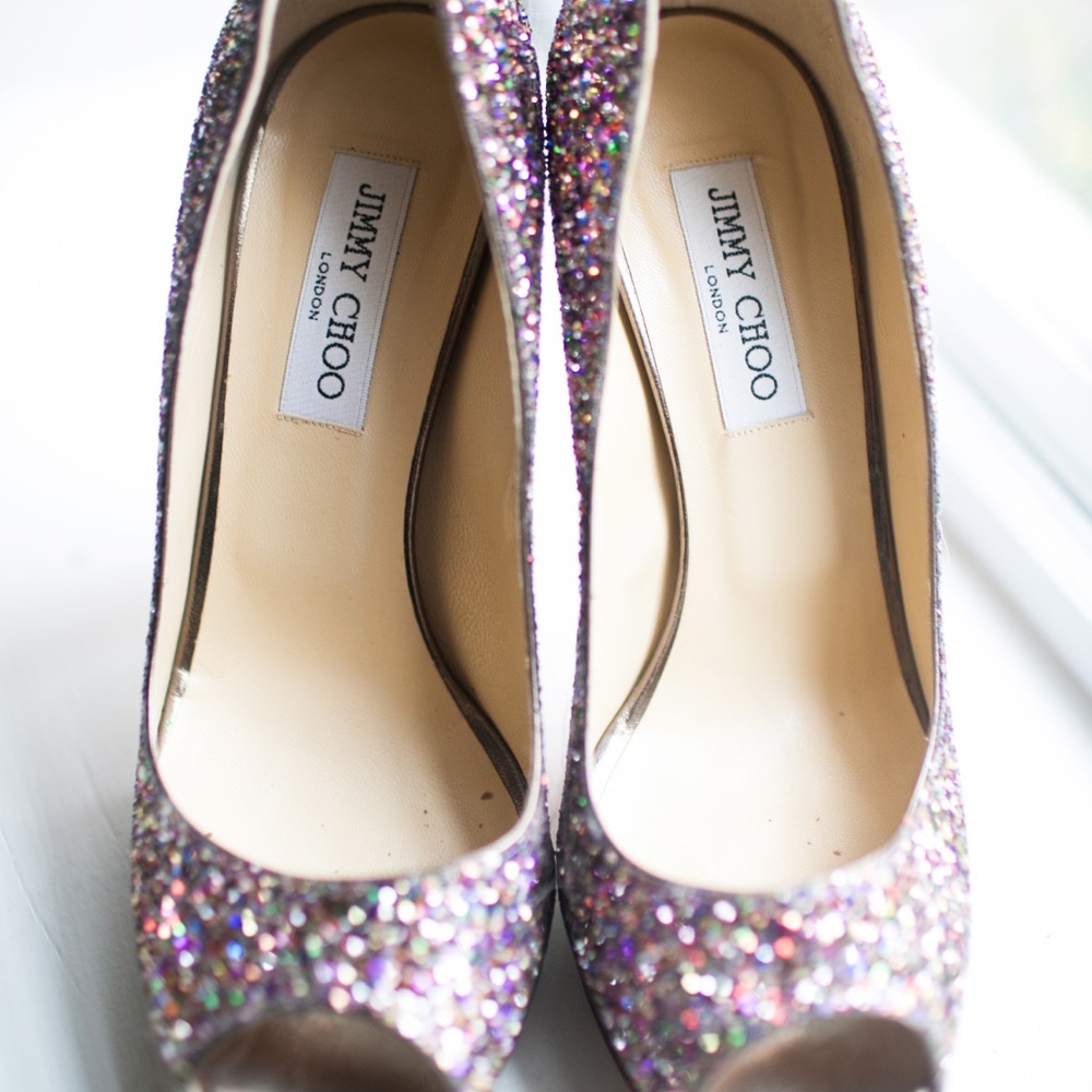 Jimmy Choo Multicolor Glitter Heels